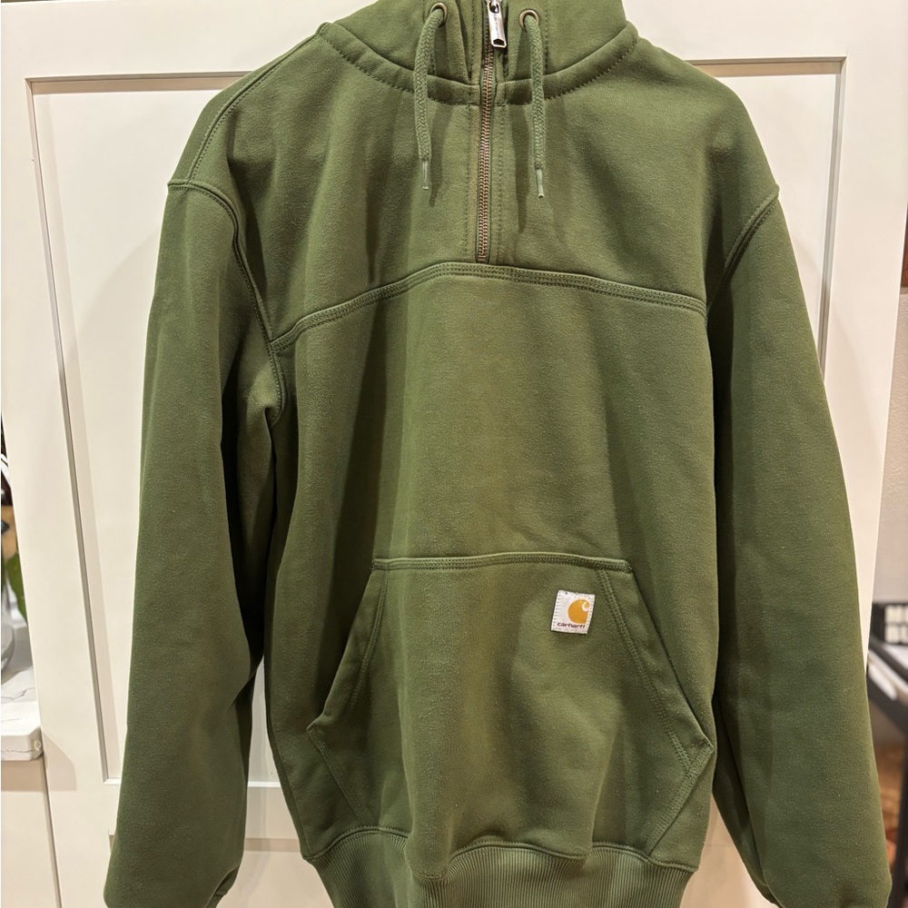 Carhartt Olive Green Half-Zip Hoodie